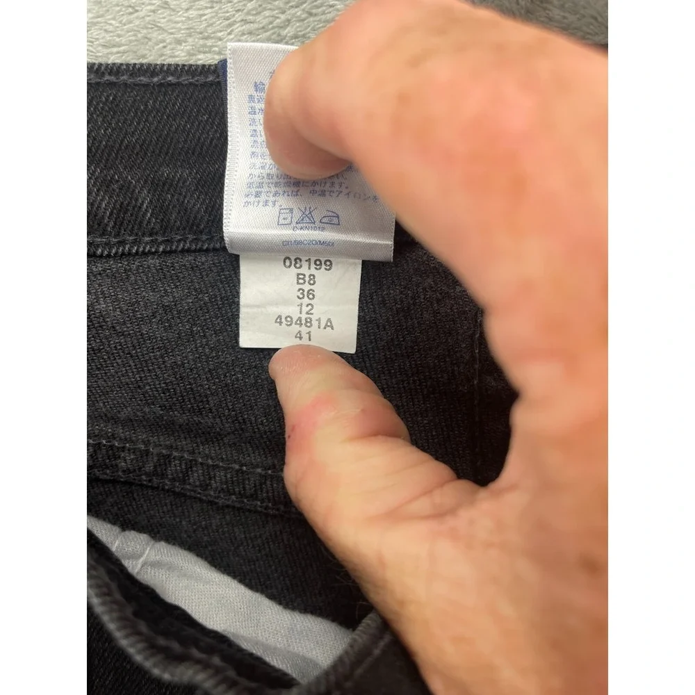 Lands' End Men's‎ Jeans 36x30 Black Denim Cotton Blend Tapered Made in USA